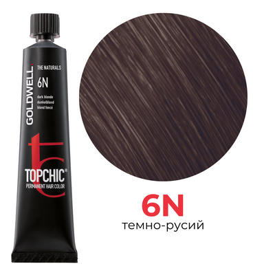 Професійна фарба для волосся Goldwell Topchic 60 мл 6N темно-русий 4021609000105 фото