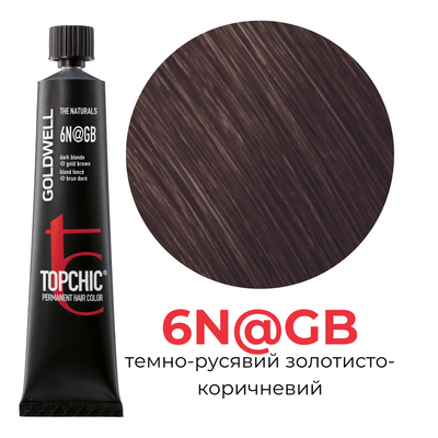 Професійна фарба для волосся Goldwell Topchic 60 мл 6N@GB темно-русявий золотисто-коричневий 4021609080053 фото